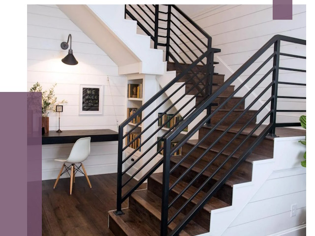 Перила для лестницы в доме в Лабинске от 7775 руб. — ПРОЛЁТ-Лбк