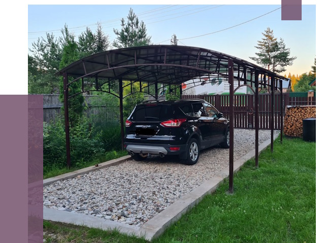 Навесы для автомобиля в Лабинске от 13780 руб.  | ПРОЛЁТ-Лбк