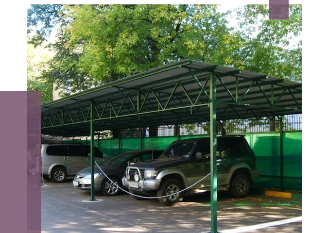 Навесы для парковки в Лабинске от 84183 руб. заказать | ПРОЛЁТ-Лбк