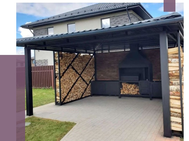 Навесы для барбекю в Лабинске от 13351 руб. под ключ | ПРОЛЁТ-Лбк