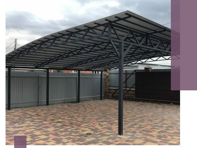 Металлические навесы под ключ в Лабинске — изготовление и монтаж