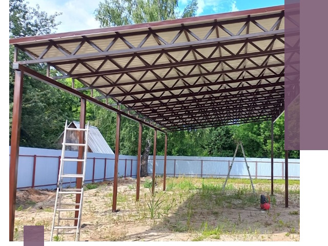 Односкатные навесы под ключ в Лабинске — изготовление и монтаж