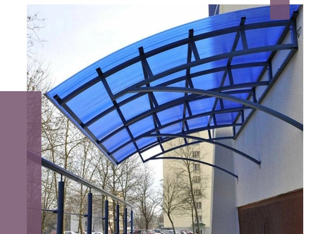 Козырьки из поликарбоната в Лабинске от 4504 руб. под ключ | ПРОЛЁТ-Лбк