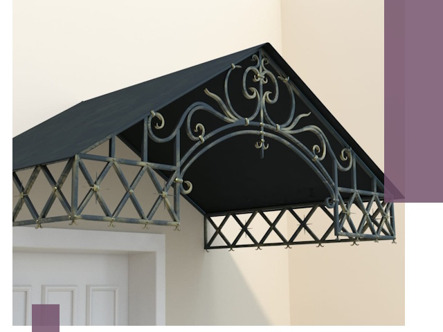 Двускатные металлические козырьки под ключ в Лабинске